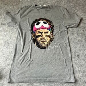NWT Bryce Harper Gritty Headband Graphic T Shirt Men's Size S Grey 500 Level